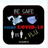 Be Safe Fight COVID-19 & Flu, 2x2" Square Stickers (50-Pk)