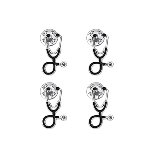 Stethoscope Enamel Pins, 4-pack, Options