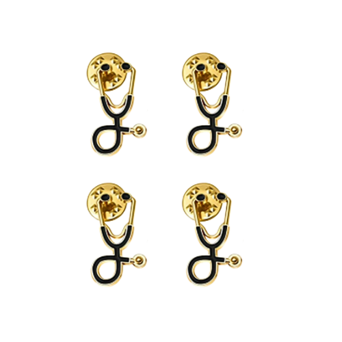 Stethoscope Enamel Pins, 4-pack, Options