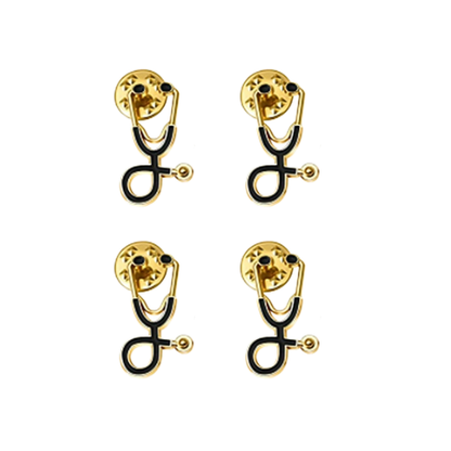 Stethoscope Enamel Pins, 4-pack, Options