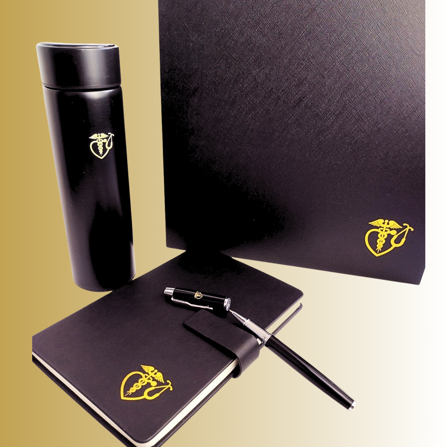 Caduceus, Smart Touch Display Vacuum Flask, Notebook, Pen & Matching Gift Box, Gift Set