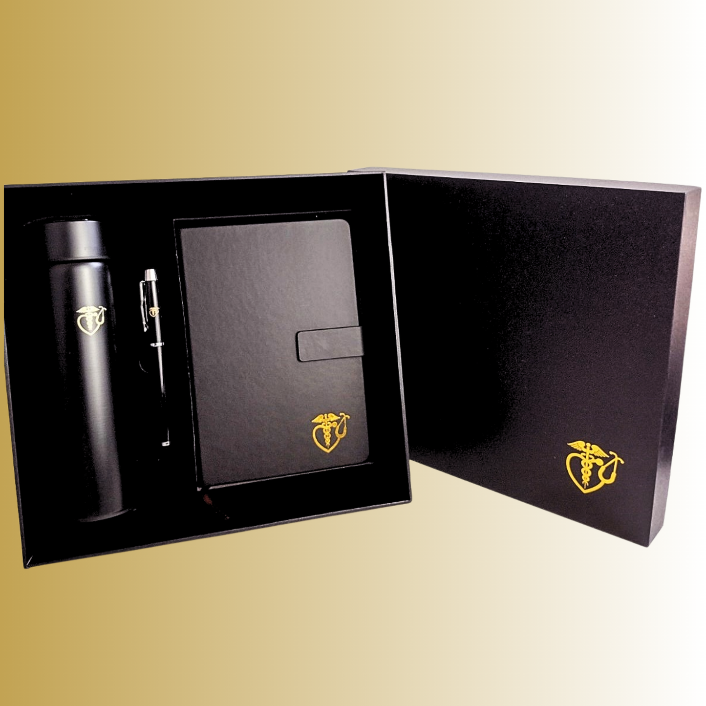 Caduceus, Smart Touch Display Vacuum Flask, Notebook, Pen & Matching Gift Box, Gift Set
