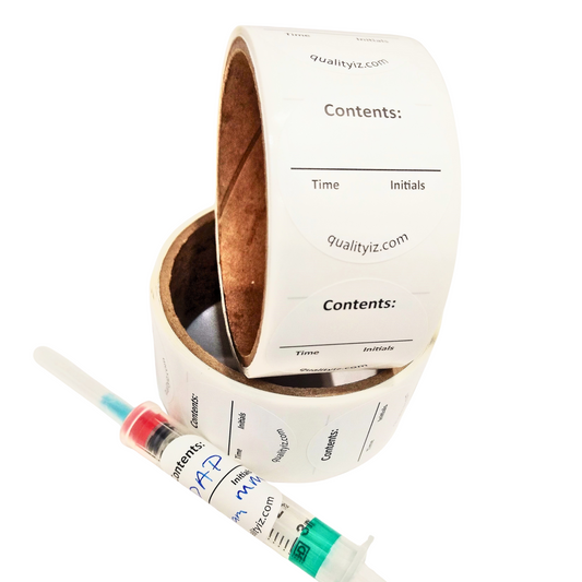 Contents Time Initials, Medication Syringe Labels, 1.5" (200, 100/roll)