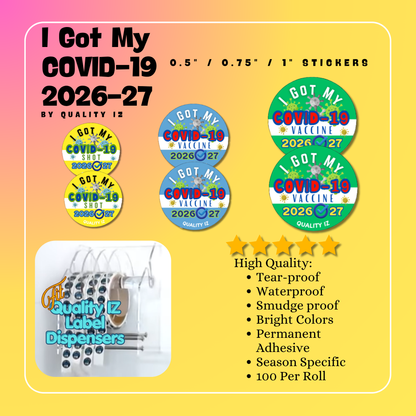 2026-27, I Got My COVID-19 Vaccine, Stickers (100/Roll)