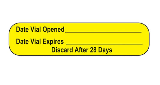 Date Vial Opened Date Vial Expired Labels (1,000; 2-500 rolls)