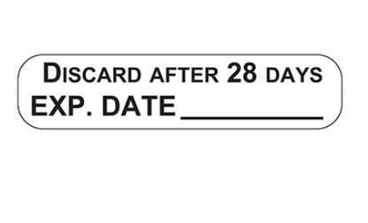 Discard After 28 Days Expiration Date Labels (1,000; 2-500 rolls)