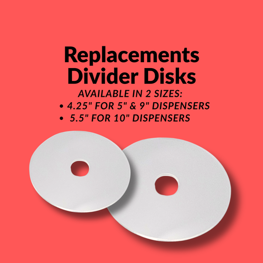 Acrylic Divider Disks for 5", 9" or 10" Adjustable Label Dispensers by Quality IZ