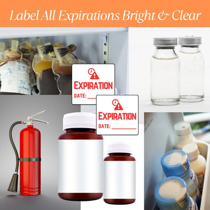 Digital File, DIY, 1x1" Expiration Date Labels, Printable Digital File, Red Bright Design Template