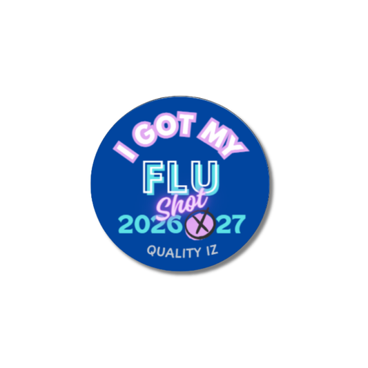 2026-27, 0.5" I Got My Flu Shot 2026-27 Stickers (Navy Blue, 100 Per Roll)