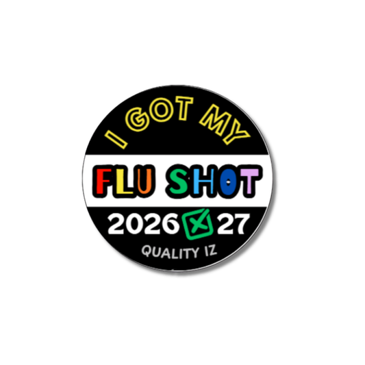 2026-27, 0.5" I Got My Flu Shot 2026-27 Stickers (Black, 100 Per Roll)