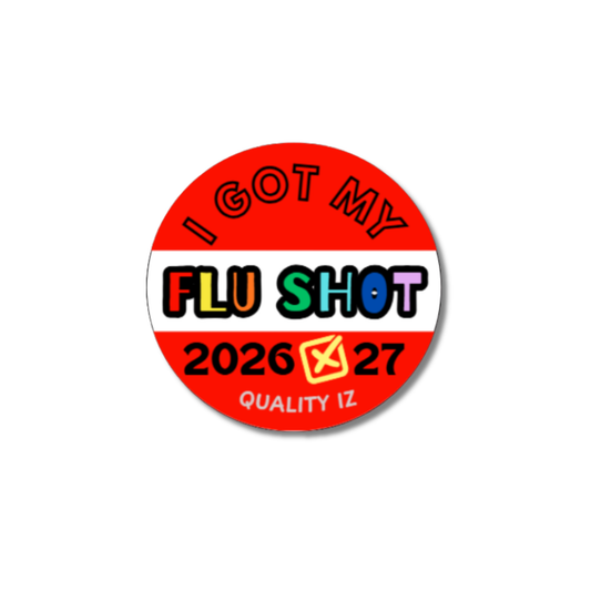 2026-27, 0.5" I Got My Flu Shot 2026-27 Stickers (Red, 100 Per Roll)