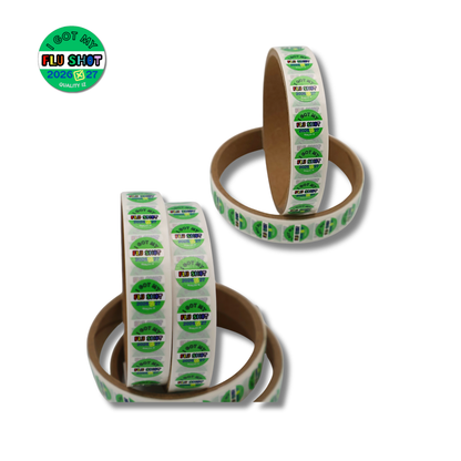 2026-27, 0.5" I Got My Flu Shot 2026-27 Stickers (Green, 100 Per Roll)