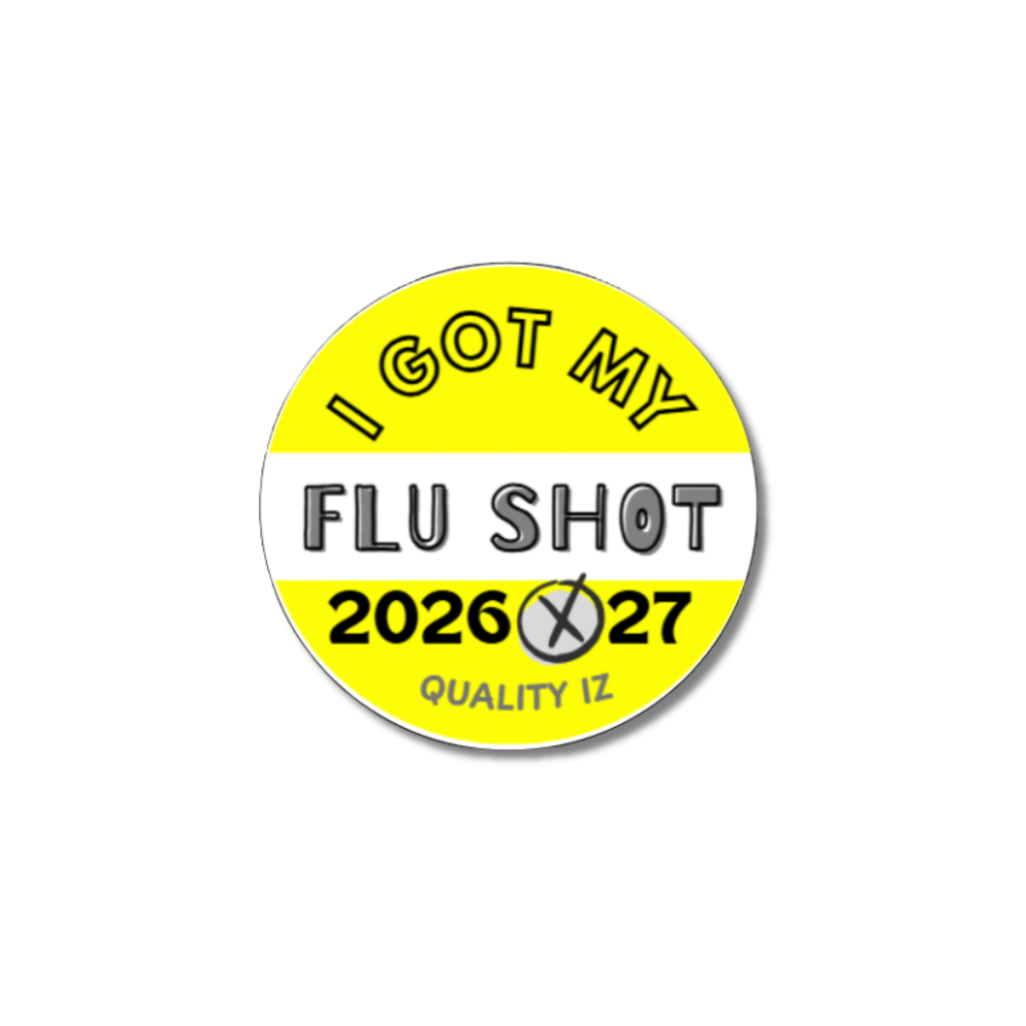 2026-27, 0.5" I Got My Flu Shot 2026-27 Stickers (Yellow, 100 Per Roll)