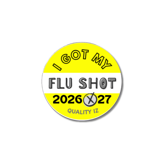 2026-27, 0.5" I Got My Flu Shot 2026-27 Stickers (Yellow, 100 Per Roll)