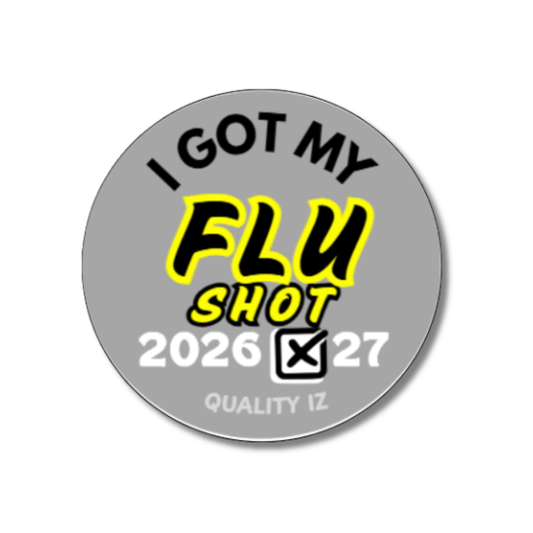 0.75" I Got My Flu Shot 2026-27 Stickers (100 Per Roll, Grey)