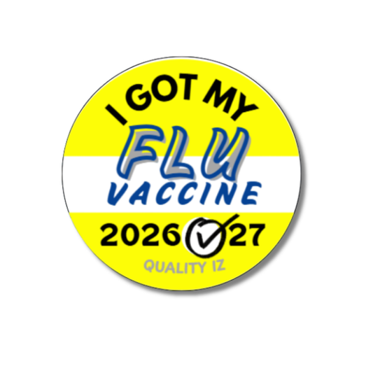 0.75" I Got My Flu Vaccine 2026-27 Stickers (100 Per Roll, Yellow)