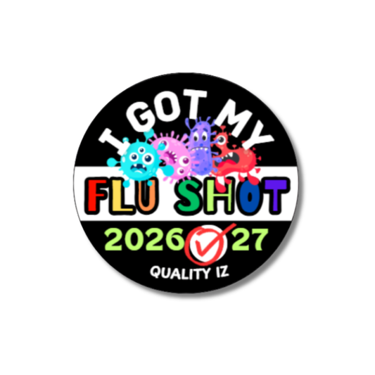 1" I Got My Flu Shot 2026-27 Stickers (100 Per Roll, Black)