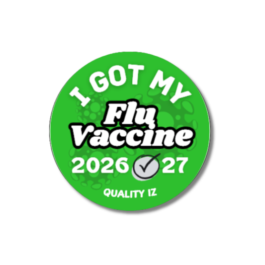 1" I Got My Flu Vaccine 2026-27 Stickers (100 Per Roll, Green)