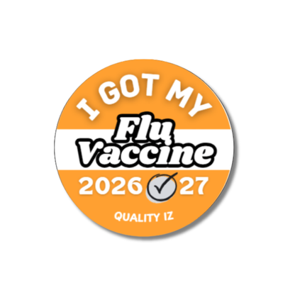 1" I Got My Flu Vaccine 2026-27 Stickers (100 Per Roll, Orange)