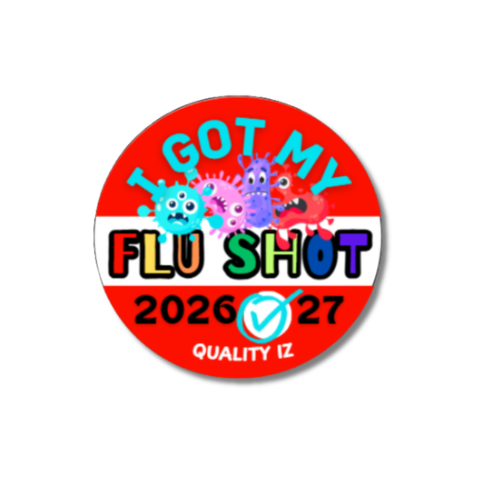 1" I Got My Flu Shot 2026-27 Stickers (100 Per Roll, Red)