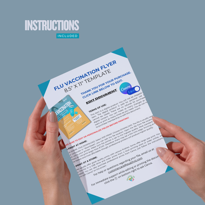 Digital File, Flu Vaccination Flyer Template, Digital Edit, Printable