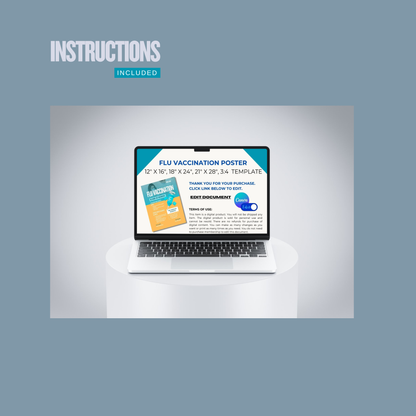 Digital File, Flu Vaccination Flyer Template, Digital Edit, Printable