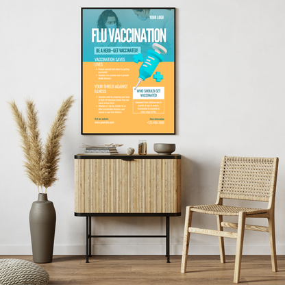 Digital File, Flu Vaccination Flyer Template, Digital Edit, Printable