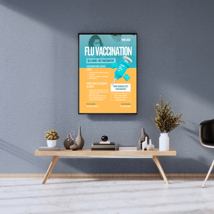 Digital File, Flu Vaccination Flyer Template, Digital Edit, Printable