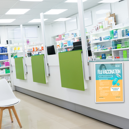 Digital File, Flu Vaccination Flyer Template, Digital Edit, Printable