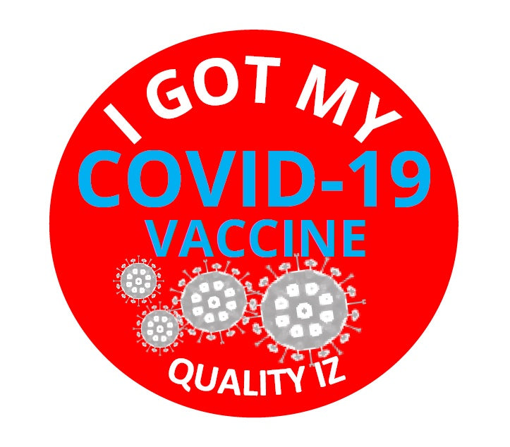 0.75", I Got My COVID-19 Vaccine, Stickers (Red; 100 Per Roll)