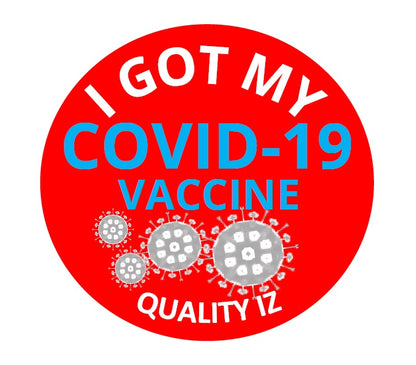 0.75", I Got My COVID-19 Vaccine, Stickers (Red; 100 Per Roll)