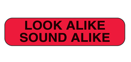 Look Alike Sound Alike Labels (Red, 1,000; 2-500 rolls)