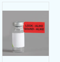 Look - Alike Sound - Alike Flag Vial Labels (Red, 100; 5 Sheets of 20)