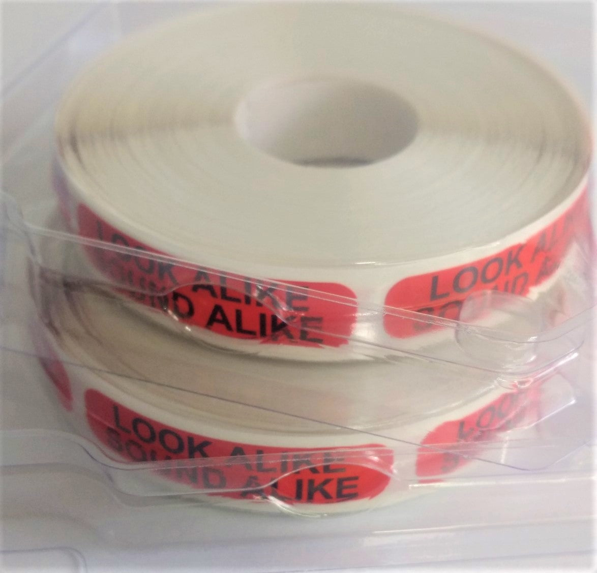 Look Alike Sound Alike Labels (Red, 1,000; 2-500 rolls)
