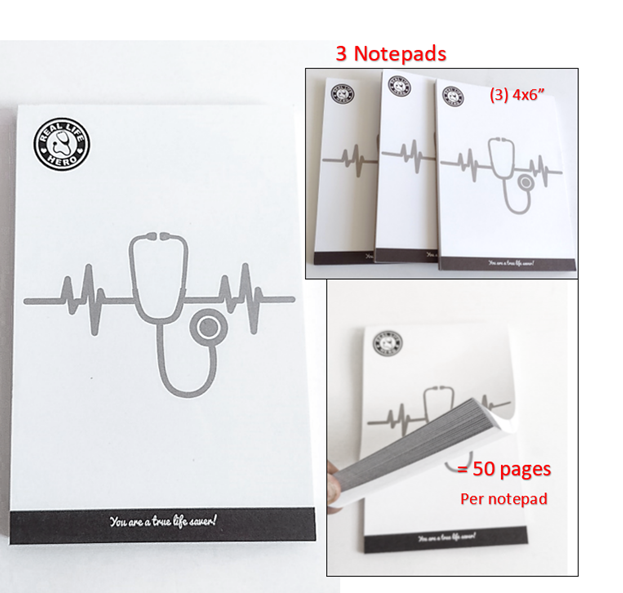 3-Pack Real Life Hero" Notepads, 4x6"