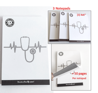 3-Pack Real Life Hero" Notepads, 4x6"