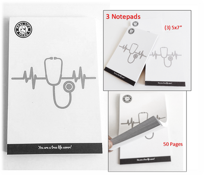 3-Pack Real Life Hero" Notepads, 5x7"