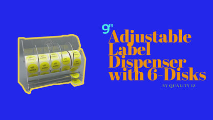 9 Inch, Adjustable 6-Disk Label Dispenser, by Quality IZ