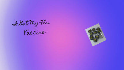 I Got My Flu Vaccine", Black 1-3/4" Pin-Back Buttons (10-Pk)