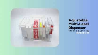 Adjustable Multi-Label Dispenser, Stack & Easy Peel Box (5 to 10 Rolls), By Quality IZ