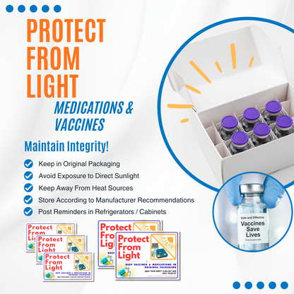 Protect From Light Labels for Medications & Vaccines (10PK, Select Option)