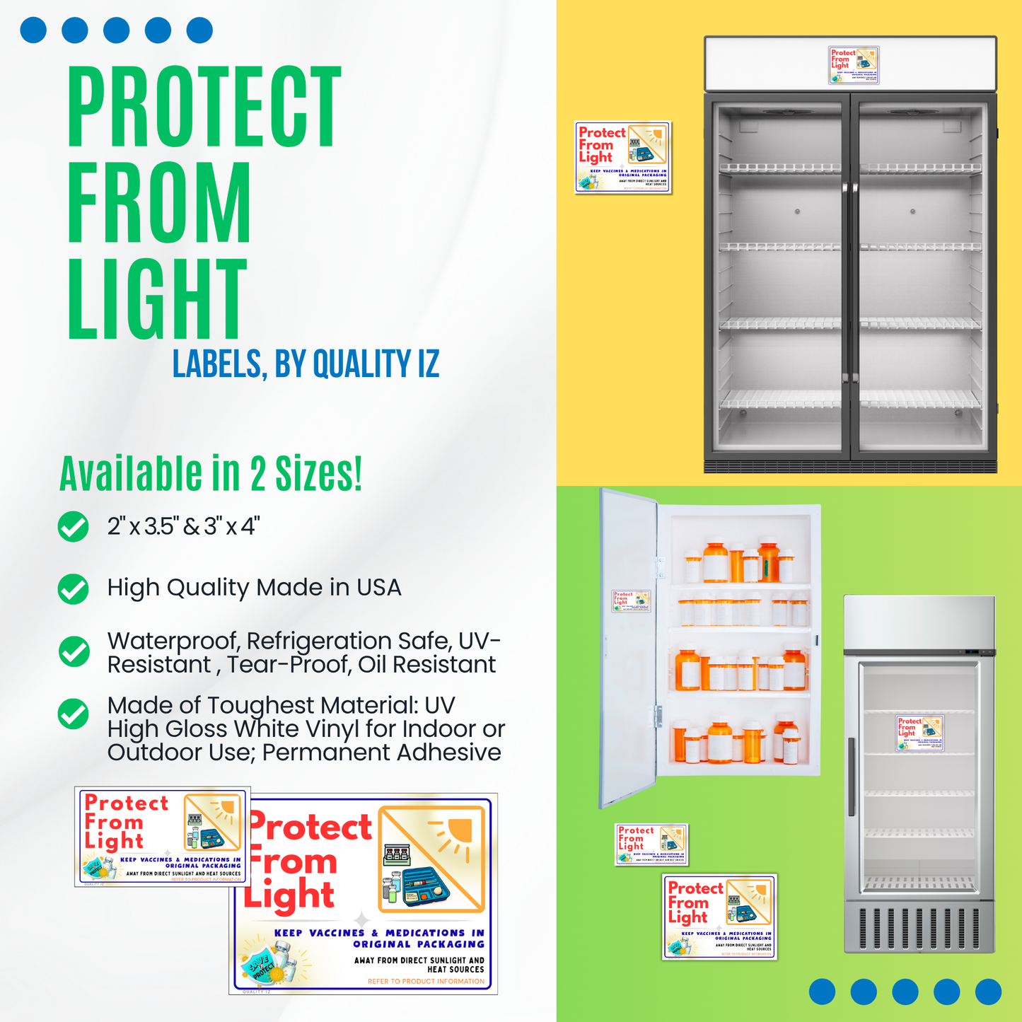 Protect From Light Labels for Medications & Vaccines (10PK, Select Option)