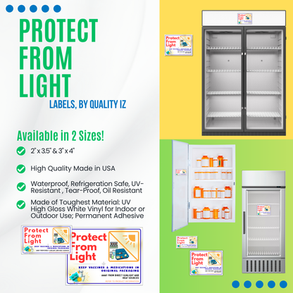 Protect From Light Labels for Medications & Vaccines (10PK, Select Option)