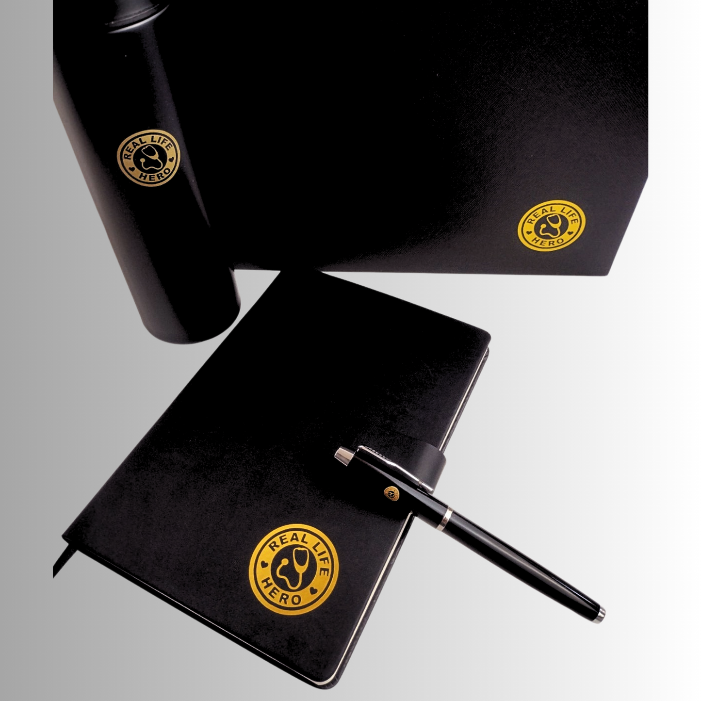 Real Life Hero, Smart Touch Display Vacuum Flask, Notebook, Pen & Matching Gift Box, Gift Set