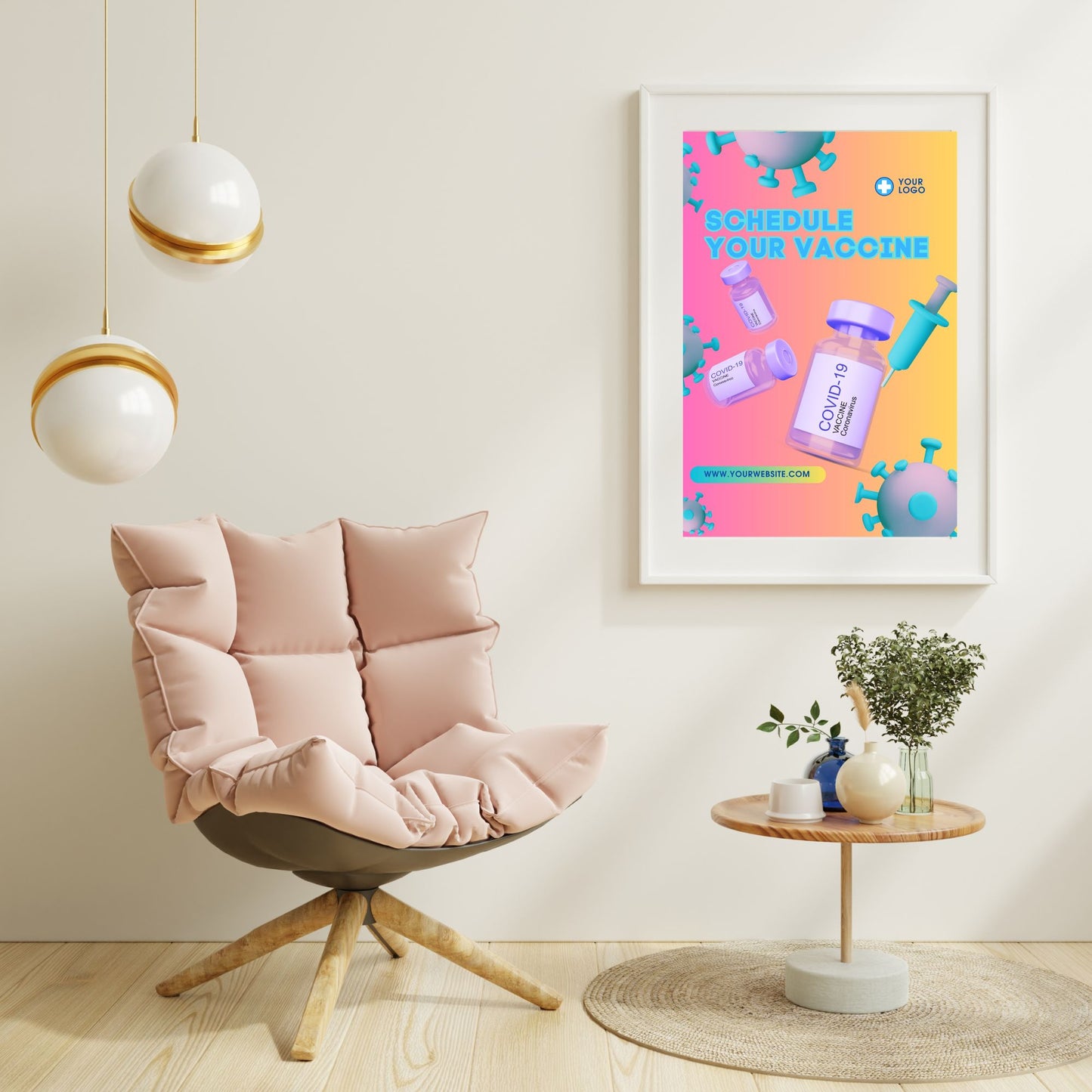 Digital File, 8.5x11", 16x20", Schedule Your COVID Vaccine Flyer, Poster Digital Template, Digital Edit, Printable