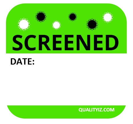 Screened Date, 2" x 2" Green Stickers (200/Roll)