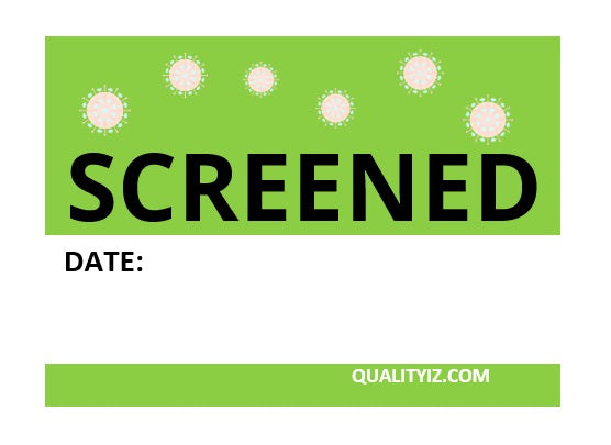 Screened Date, 2" x 2.5" Green Stickers (200 Pk)