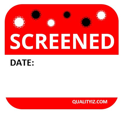 Screened Date, 2" x 2" Red Stickers (200/Roll)