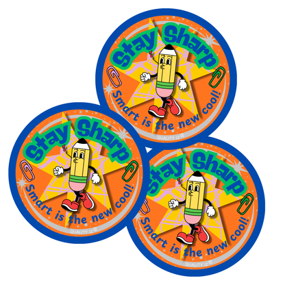 3" Stay Sharp Smart Is The New Cool, Circle Stickers (50-PK)