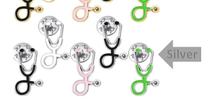 Stethoscope Enamel Pins, 4-pack, Options